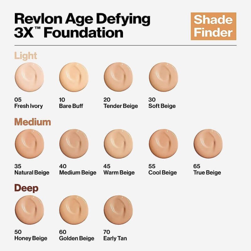 Liquid Foundation by Revlon, Age Defying 3XFace Makeup Anti-Aging SPF 30 3 Revlon Age Defying 3XFace Liquid Anti-Aging Foundation With SPF 30 - Image 2