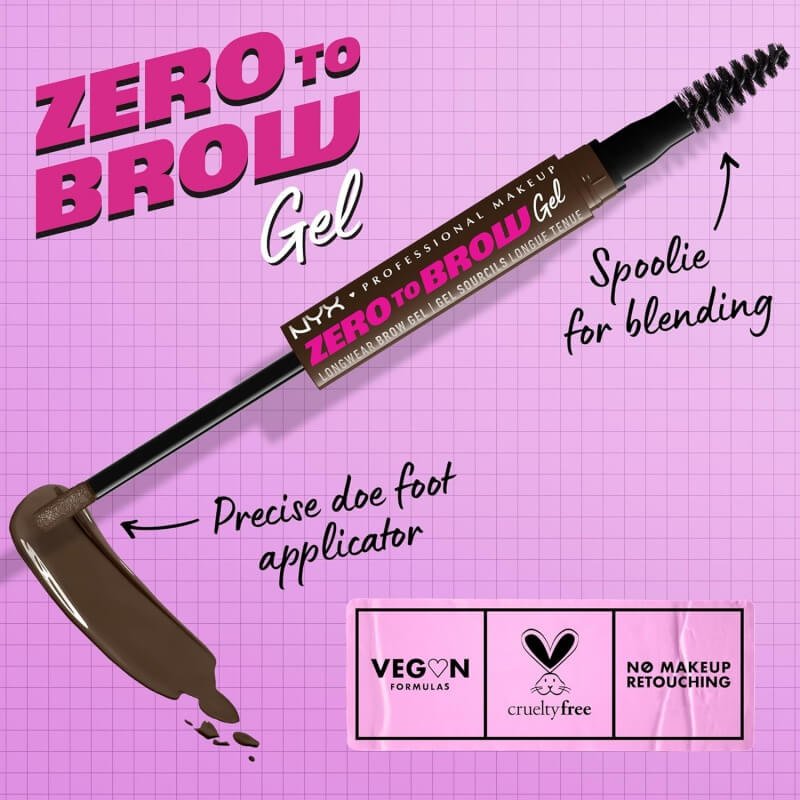 NYX PROFESSIONAL MAKEUP Zero to Brow Longwear Eyebrow Gel 2 NYX PROFESSIONAL MAKEUP Zero to Brow Longwear Eyebrow Gel - Image 2