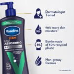 Vaseline Men's Healing Moisture Hand & Body Lotion For Dry or Cracked Skin Fast Absorbing - Image 2