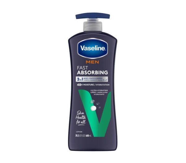 Vaseline Men's Healing Moisture Hand & Body Lotion For Dry or Cracked Skin Fast Absorbing